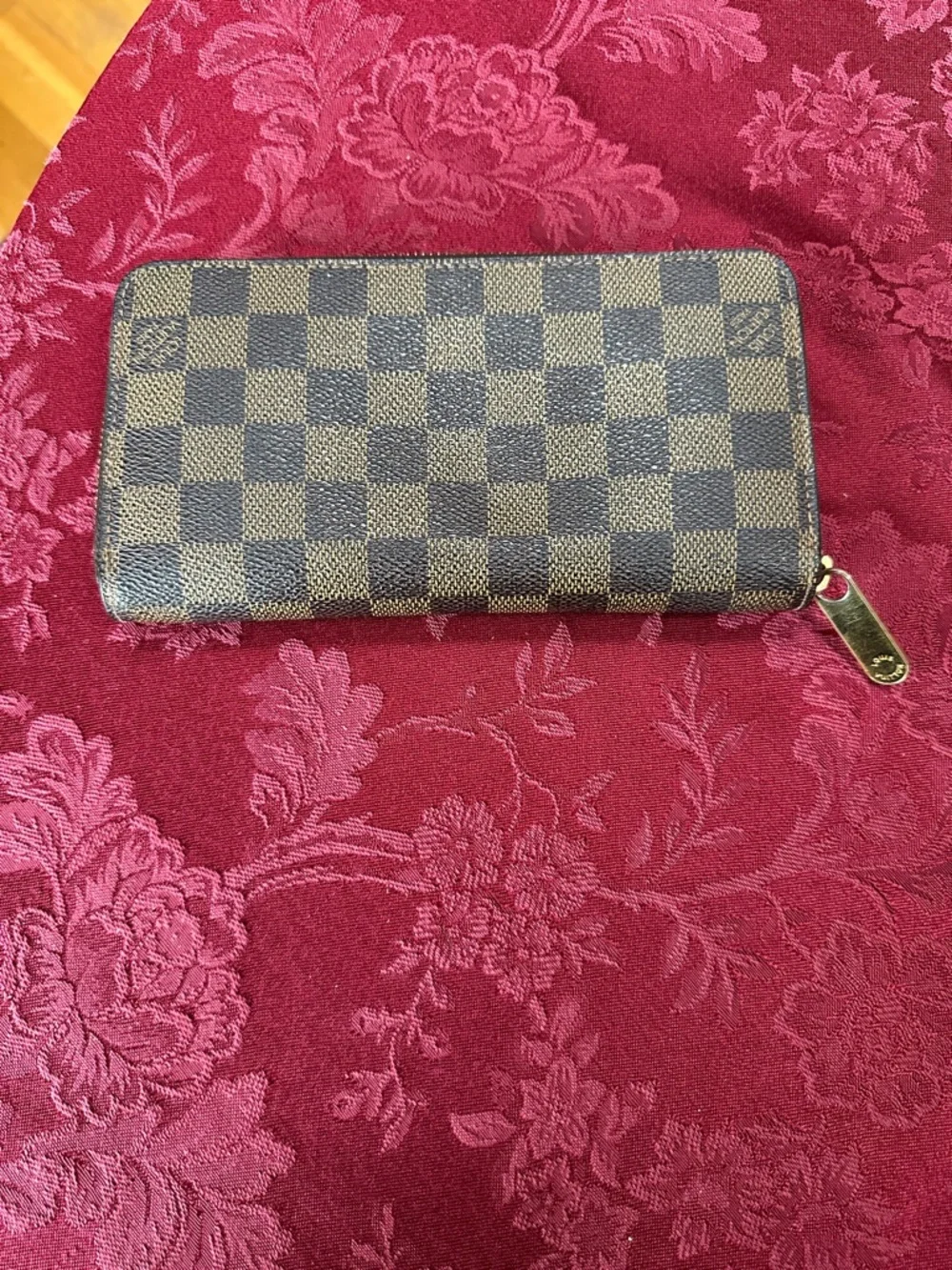 Louis Vuitton Brown Damier Ebene Long Zip Wallet
